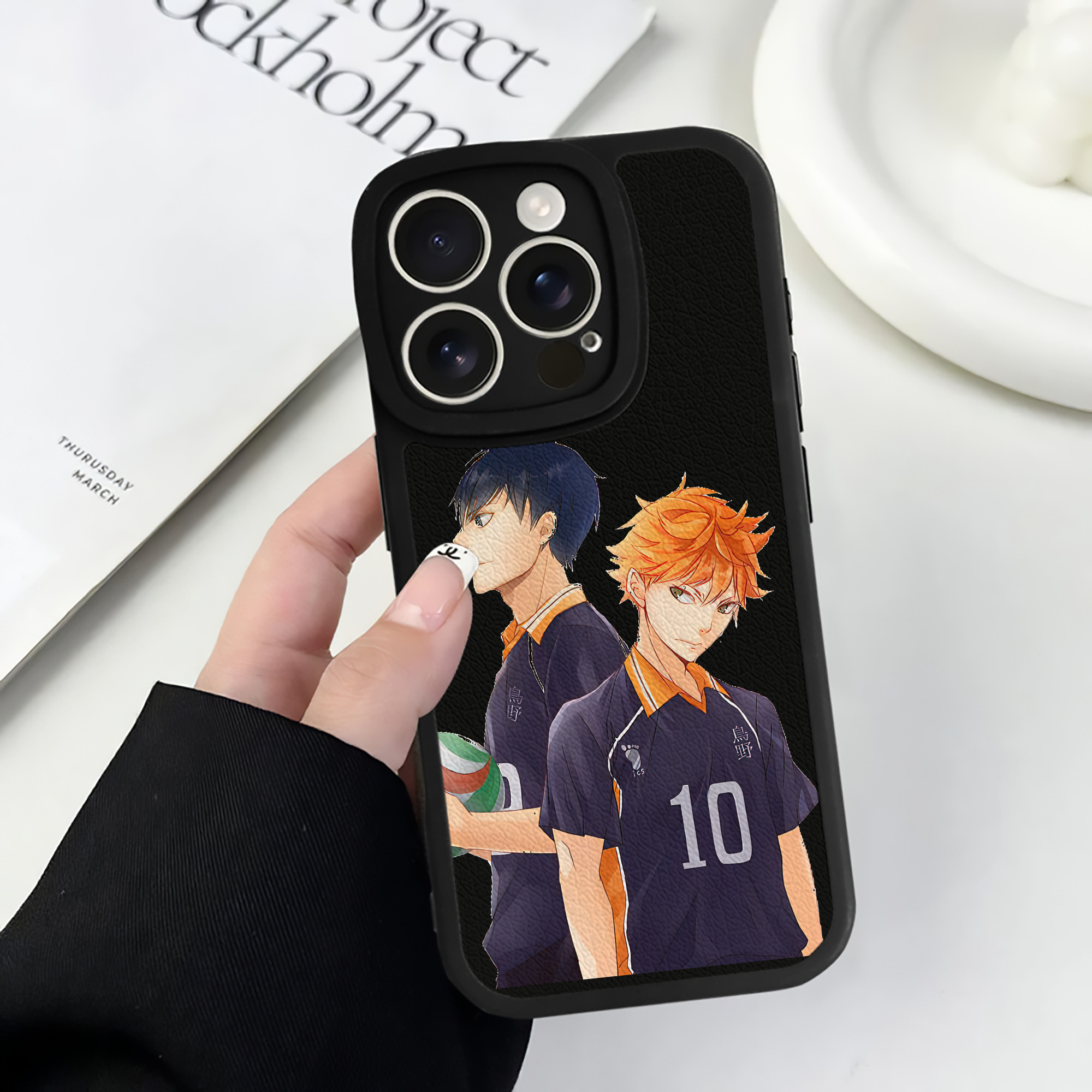 （画像用） ハイキュー!! Haikyu!! 【iPhone 16シリーズ対応】シリコンスマホケース（レザー調） 材質：シリコン